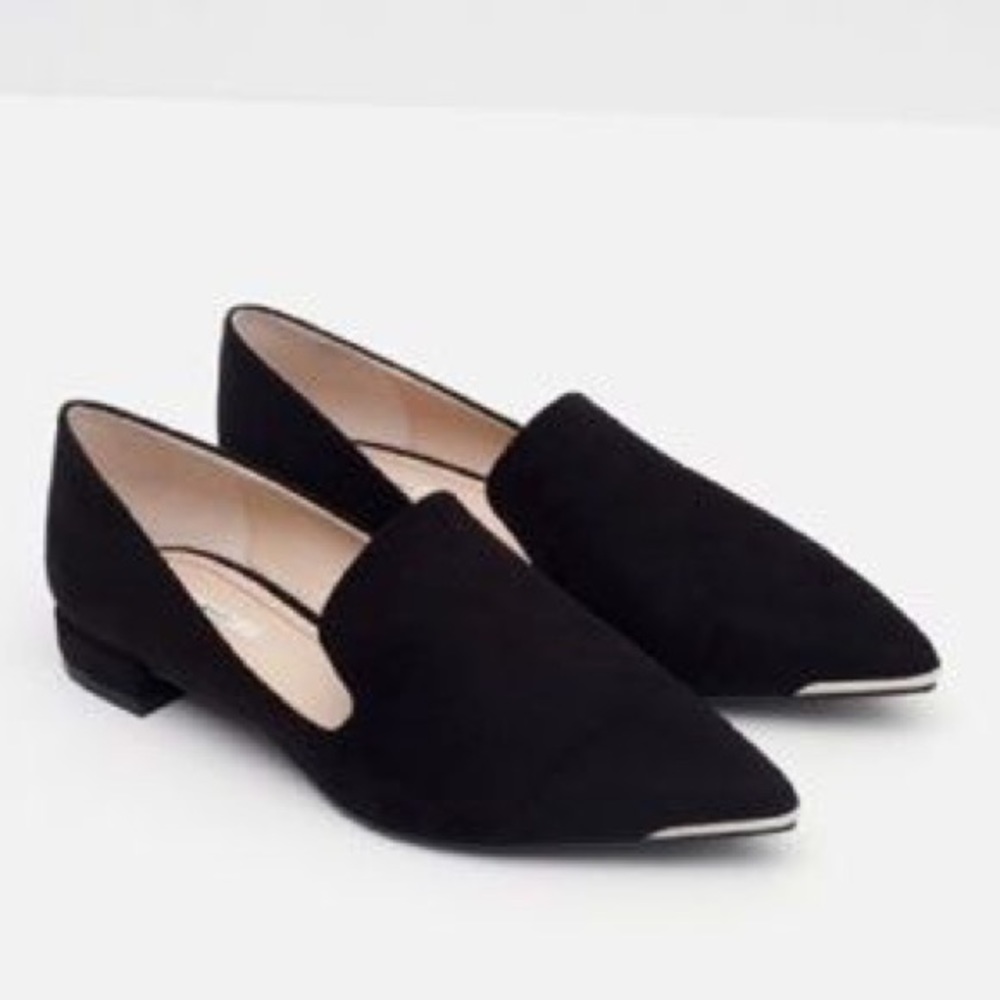 Zara Metal Pointed Toe Loafers